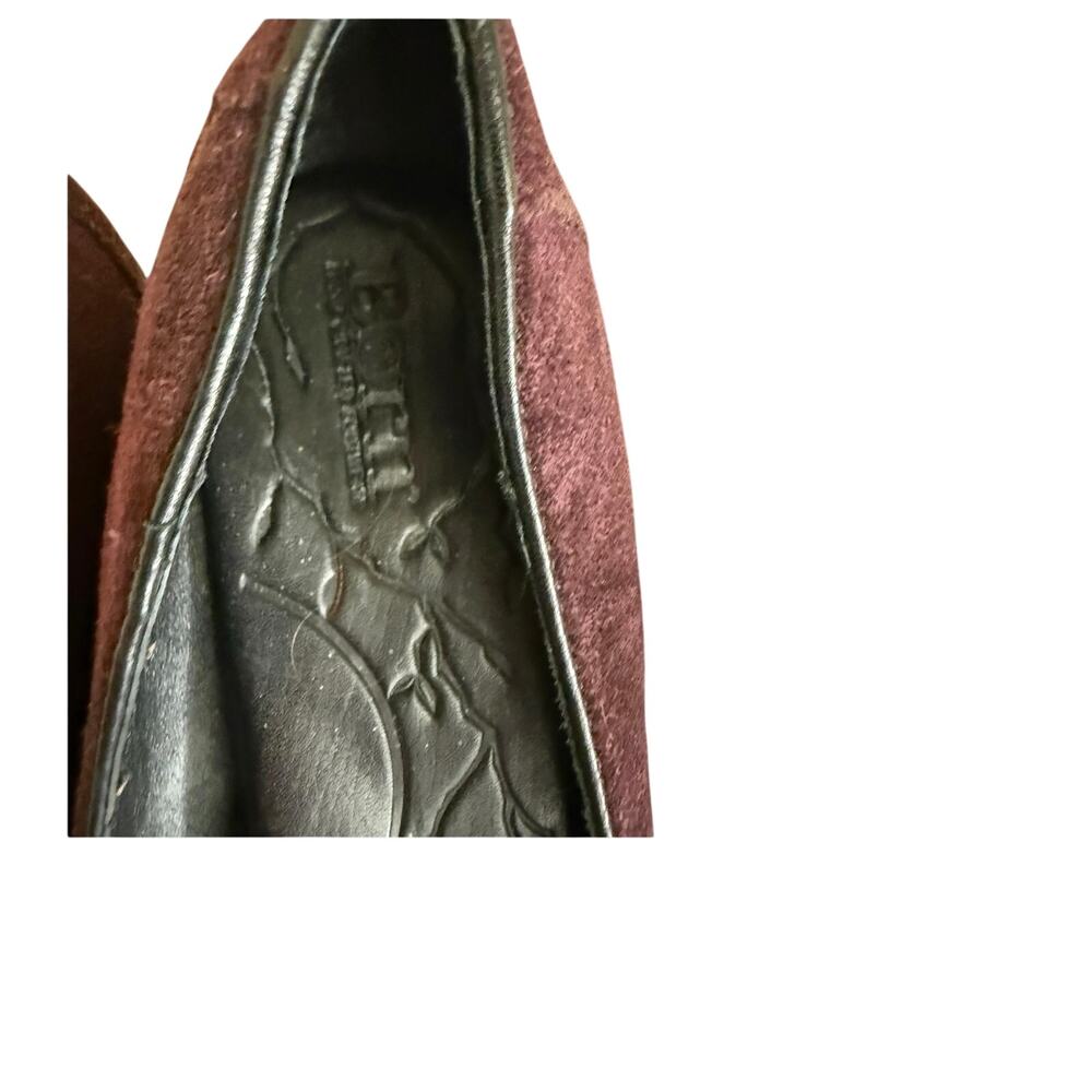 Born Burgundy Suede Tassel Loafer Comfort Flats Slip On 8M - Picture 2 of 5